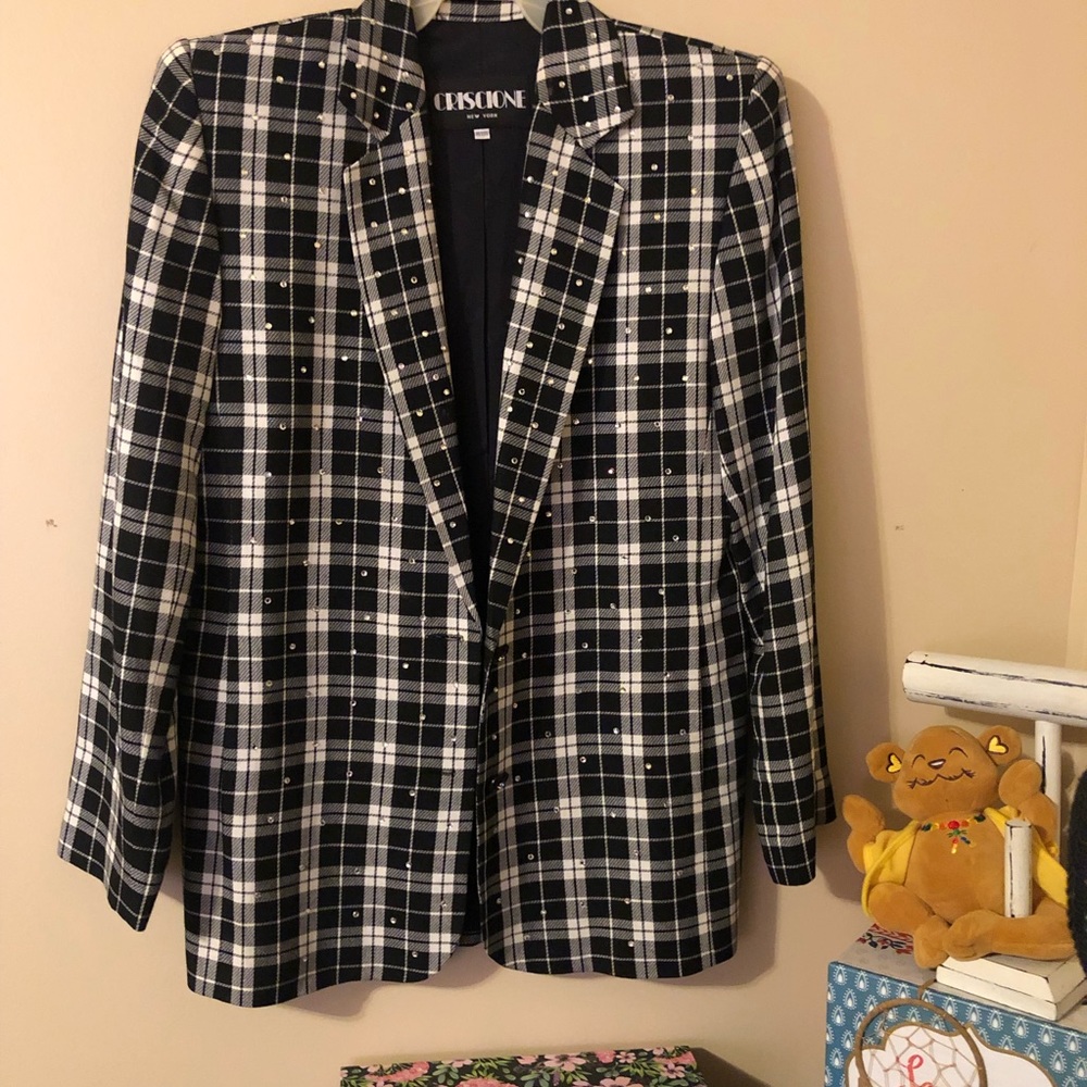 Vintage 1980’s Criscione NY Plaid Blazer - Picture 1 of 14